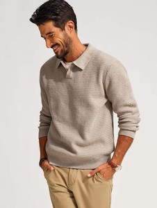 Pull Homme Col V Pull Pull Manches Longues Torsadé Pull Texturé - Product Image 3