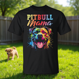 T-Shirt Colorata per Mamma di Pitbull, Regalo Perfetto per la Festa della Mamma, Maglietta Promozionale per Amanti dei Cani - Product Image 2