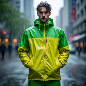 Abrigo largo cortavientos personalizado para hombre, chaqueta de lluvia de nailon Spandex 100%, ropa de calle para hombre, abrigo largo impermeable para senderismo para hombre - Product Image 2