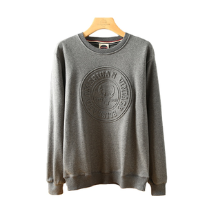 Sweats à capuche et sweat-shirts pour hommes de haute qualité Basics Cotton Blended 3D Embossed Design Custom Cotton Fleece Logo Embroidery Crewneck - Product Image 1