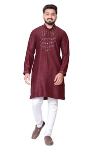 Rich Silk Kurta para hombres Diseñador Ropa étnica Conjunto de Kurta tradicional con bordado Perfecto para ocasiones especiales Elegante festivo - Product Image 5