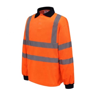 Gilet de sécurité réfléchissant à haute visibilité, polo à manches longues, logo personnalisé, vêtements de travail pour hommes, t-shirt - Product Image 3