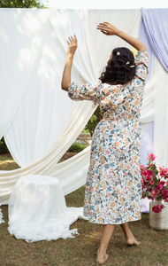 Vestido Largo Maxi Bohemio Floral para Mujer, Novedades 2026, Casual, de Satén y Seda, con Estampado Tie Dye, Estilo Boho Chic, con Botones - Product Image 6