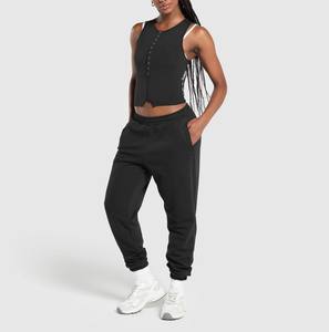 Camiseta sin mangas de Color único para mujer, ropa activa de talla grande de algodón/fibra de bambú, camiseta sin mangas cómoda y de secado rápido para mujer con botones - Product Image 6