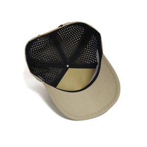 Casquette de golf OEM à séchage rapide 5 panneaux avec logo personnalisé, visière incurvée, respirante, trous découpés au laser pour sports de plein air, voyages et excursions - Product Image 5