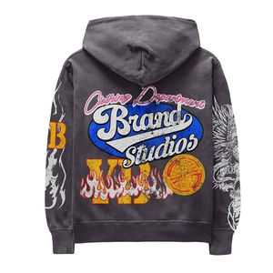 New Customizable High Quality Screen Print Eco-Friendly Windproof Winter Hoodie Lightweight Acid Wash Unisex Casual Solid - Product Image 6