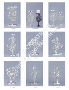 เชิงเทียนอะลูมิเนียมทรงเสา กลีบกุหลาบ ดีไซน์โมเดิร์น ป๊อปอาร์ต สีเงิน ดำ สำหรับงานอีเว้นท์ คริสต์มาส - Product Image 6