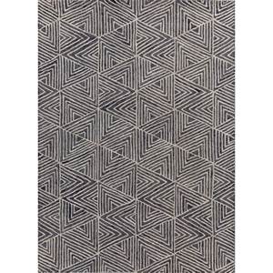 พรมขนสัตว์ทอมือลายเรขาคณิตสีเทาและสีดำ รุ่นคลาสสิคและโบโฮ Tra-14600 สำหรับห้องนอนและทางเดินในบ้าน ด้วยเทคนิคการทอแบบแบน - Product Image 1