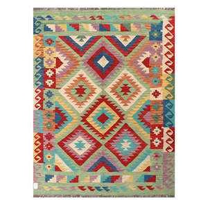 Alfombra Kilim de Maimana, Afganistán, 197 x 147 cm, Alfombras y Juegos de Alfombras - Product Image 1