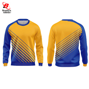 Sudadera de lana de talla americana con logotipo personalizado, jersey de mezcla de manga larga, Sudadera de cuello redondo para hombre - Product Image 2