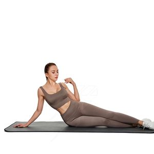 Ensemble de vêtements de sport pour femmes, personnalisé, réversible, respirant, 2 pièces, taille plus, yoga, jogging, fitness, survêtement, motif uni coloré - Product Image 6