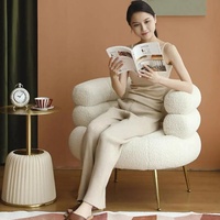 Style Italien Simple Luxe Moderne Tissu Lounge Fauteuil Nouvelle Chaise De Loisirs Maison Salle À Manger Chambre Hôtel Bar Salon Canapé