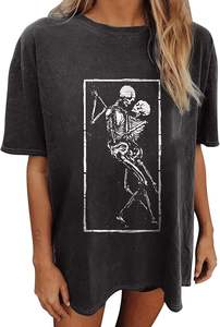 Camiseta de mujer de gran tamaño OEM material de algodón ecológico con logotipo personalizado bordado o impreso al por mayor - Product Image 4