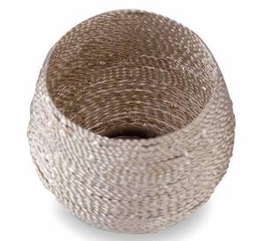 Bougeoir votif en fil métallique pour la décoration de maison et de mariage Support votif de forme ronde argenté brillant fait à la main - Product Image 5