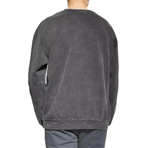 Sweat-shirts pour hommes personnalisés OEM, de qualité supérieure, unis, épais, effet délavé et vieilli, délavés à l'acide, pour un style décontracté MADE BY HS 2026 - Product Image 2
