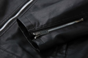 Chaqueta de cuero PU para motocicleta de invierno para hombre hecha a medida para hombre, aspecto clásico lavado con cuello levantado, nueva condición para bicicleta - Product Image 5