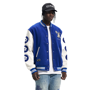 Veste universitaire pour hommes avec fermeture à boutons pression et poches Veste Letterman pour hommes de qualité supérieure avec tissu en laine mélangée - Product Image 2