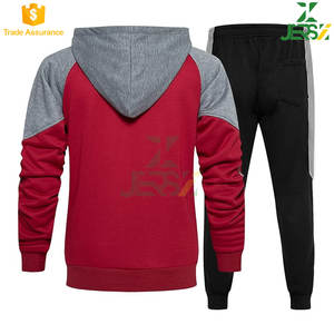 Survêtement d'hiver pour hommes élégant imprimé 2 pièces respirant polaire Jogging costume formation veste loisirs pantalon Polyester/coton - Product Image 3