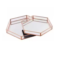 Miroir fait main plateau décor à la maison bijoux or verre servant miroir décoratif plateau rectangulaire pour servir