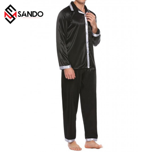 Pyjama de nuit pour hommes, ensemble personnalisé, tenue décontractée, en Satin, vêtements de nuit, pour hommes - Product Image 6