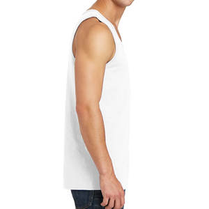 Chemise douce sans manches en coton filé à anneaux Débardeurs en coton doux et décontracté Chemises sans manches musculaires unies - Product Image 3
