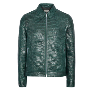 Veste en cuir unisexe à imprimé animal, design embossé, fermeture éclair, imperméable et coupe-vent, hiver, écologique, OGC - Product Image 5