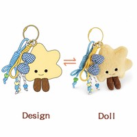 Porte-clés en peluche personnalisé en forme d'étoile, mini poupée Kawaii, breloque de sac souple, 0-10 cm, vente en gros
