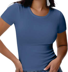 เสื้อยืดผู้ชายถักอย่างมีสไตล์เสื้อยืดแขนสั้นสำหรับผู้หญิงสวมใส่สบายสวมใส่สบายมีรายละเอียดผ้าปักลวดลาย - Product Image 3