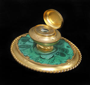 Malachite Three-Piece Self-Adhesive Eco-Friendly <b>Desk</b> Set Stylish Home Decor Made From Stone - Product Image 2