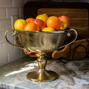 ชามเสิร์ฟอลูมิเนียมขัดเงาสีทองหรูหราดีไซน์ทันสมัยสำหรับโอกาสรับประทานอาหารแบบไม่เป็นทางการวัสดุโลหะ - Product Image 2