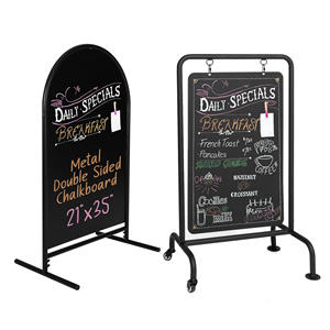 Tablero sándwich de servicio integral, acera exterior, amplio espacio de escritura, letrero de pizarra de pie de madera exterior - Product Image 1