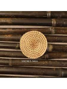 Almohadillas calientes hechas a mano, posavasos de ratán tejidos a mano, manteles individuales de bambú, base de taza, platos de cargador, precio al por mayor - Product Image 2