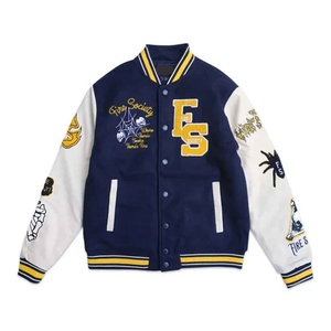 Veste universitaire personnalisée avec corps en laine et manches en cuir véritable |   Blouson aviateur brodé de haute qualité - Product Image 4