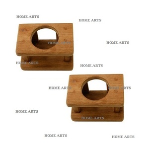 Juego de 2 soportes de almacenamiento de vidrio para tazas de madera con portavasos de vidrio de tamaño personalizado de calidad superior a la venta - Product Image 1