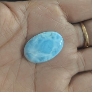 1 unidad de Larimar Natural 24x16mm cabujón ovalado 15,2 Cts Iroc ventas alta calidad genuina piedra preciosa suelta cabina al por mayor US $7,2 - Product Image 3