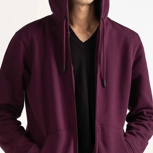 Elegante Zipp Up de gran tamaño Premium Unisex Essential Hoodie 100% algodón logotipo personalizado bordado de alta calidad con capucha para hombres y mujeres - Product Image 1