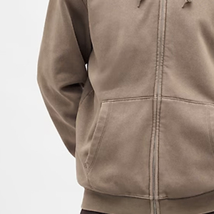 Sudadera Casual para Hombre con Diseño de Color Sólido y Logotipo Personalizado, Mangas Largas, Costuras de Alta Calidad, Cierre de Cremallera y Capucha - Product Image 3