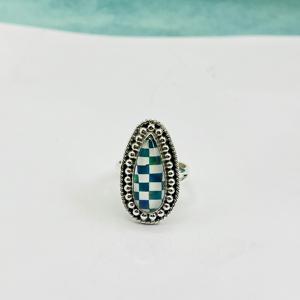 Anillo de Plata de Ley 925, anillo de plata, anillo de piedra a cuadros, anillo hecho a mano, anillo bohemio, anillo de moda, anillo de diseñador, anillo de moda - Product Image 5