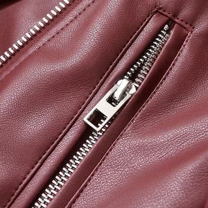 Chaqueta de Motocicleta de Piel de Oveja para Mujer, Transpirable, Resistente al Viento, con Forro de Algodón y Seda, Cierre de Cremallera - Product Image 6