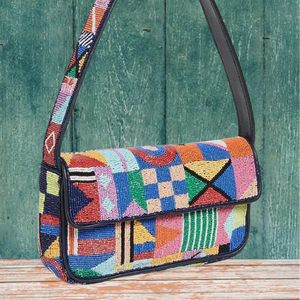 Sac à main de soirée bohème en perles faites à la main, style indien multicolore, pour le shopping - Product Image 2