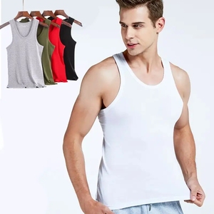 Wholesale Custom Men Cotton White Seamless Fitness <b>Bodybuilding</b> Undershirt Training String Singlet Gym tank Tops <b>Vest</b> for Men - Product Image 1