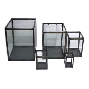 ราคาที่เหมาะสมทองเหลืองและแก้วทำโคมไฟแก้บนกับนิกเกิลจบผู้ถือแสงชาห้าขนาดที่มีอยู่สำหรับการตกแต่ง - Product Image 1