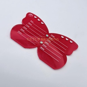 Latest Sustainable Custom Acrylic Red Butterfly & Diamond Lash Tile Magnet Eyelash Extension Tweezers with Eyelash Lift Function - Product Image 3