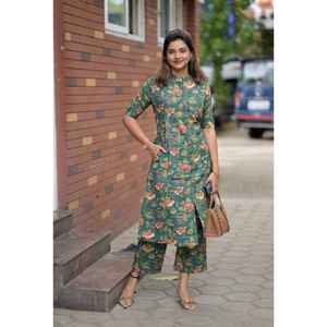 ชุด Co-Ord แฟชั่นใหม่ล่าสุดสำหรับใส่ไปงานปาร์ตี้สำนักงานชุดปกติพิมพ์ลายดอกไม้นูนหนาแห้งเร็วทุกฤดูกาล - Product Image 1