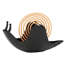 <b>Black</b> <b>Polished</b> Unique Design Coil Holder Indoor Outdoor Fireproof Incense Holder Mosquito Coil for Indoor Home Made in India - Product Image 2