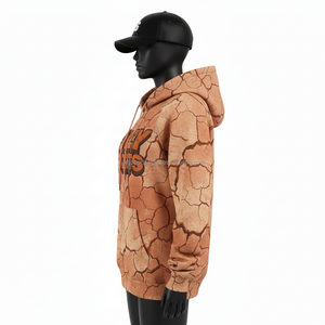 Sweat à capuche zippé pour femme, 300GSM, polaire confortable, imprimé style désert, logo personnalisé, sublimation, vêtement d'extérieur décontracté chaud, sweat à capuche basique zippé - Product Image 3