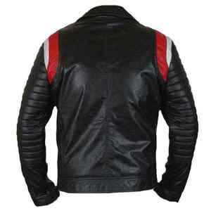 Veste en cuir de motard pour hommes de haute qualité pour les motocyclistes avec col montant et fermeture éclair, service OEM, veste en cuir - Product Image 4