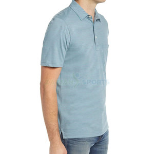 เสื้อยืดสำหรับผู้ชายเสื้อโปโลผ้าฝ้ายแขนสั้นแห้งเร็วเสื้อยืดกีฬากอล์ฟแบบเรียบ100% - Product Image 3