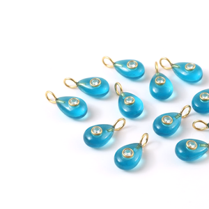 Quartz Apatite Naturelle Poire Lisse Pendentif en Pierre Précieuse Argent Sterling 925 Plaqué Or Incrustation Charme Fine Jewelry Making Pendentif Bulk - Product Image 2