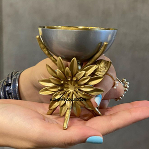 Nuevo juego de quemador Bakhoor elegante de Oriente Medio de Metal decorativo con bandeja, fragancia hecha a mano y uso religioso - Product Image 2